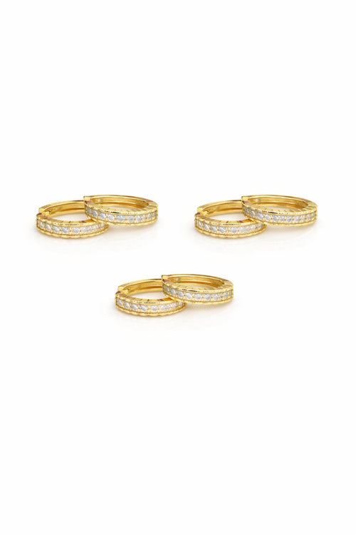 Trio argolas - Folheadas